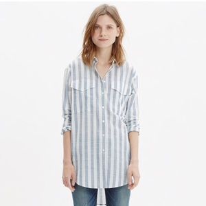 Madewell oversized button down stripe shirt